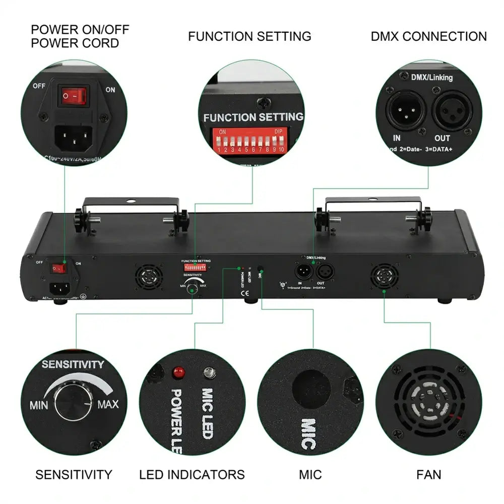 RGBYC Five-hole Laser Light Stage Effect Lighting