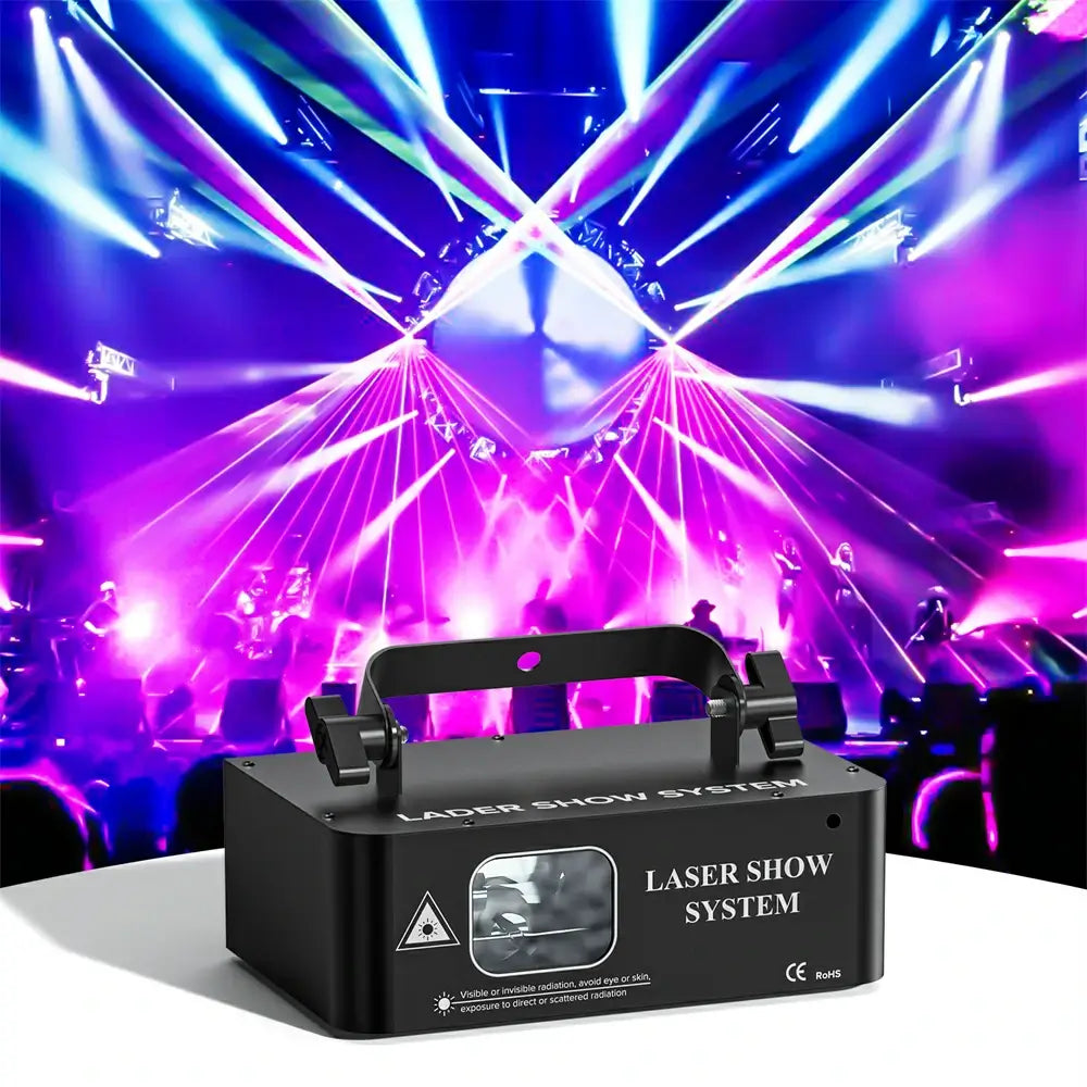 DMX512 LED Indoor Stage Lights RGB Laser Scanner Beam Effect Stage Light Sound Activated Bedroom Laser Projector Lighting Show