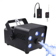 Fog Machine 550W Five RGB Light Beads with Remote Control Black