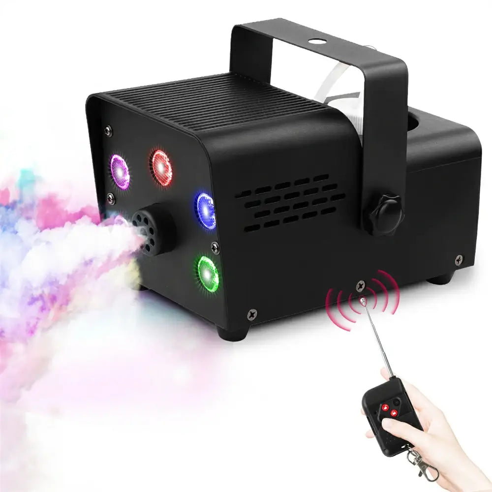 Fog Machine 550W Five RGB Light Beads with Remote Control Black